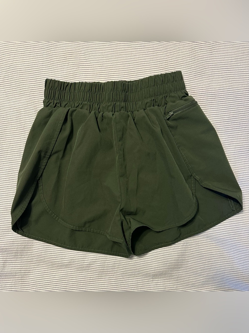 Olive Green Athletic Shorts for Women - Size M